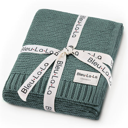 Heritage Knit 100% Organic Cotton Baby Swaddle Blanket for Boys and Girls - Soft Warm Cozy Unisex