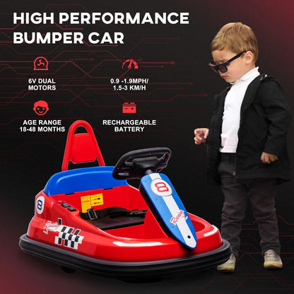 Aosom Toddler Bumper Car, 360° Rotation 6V Kids Electric Ride on Bumper Car with EVA Bumper Edges