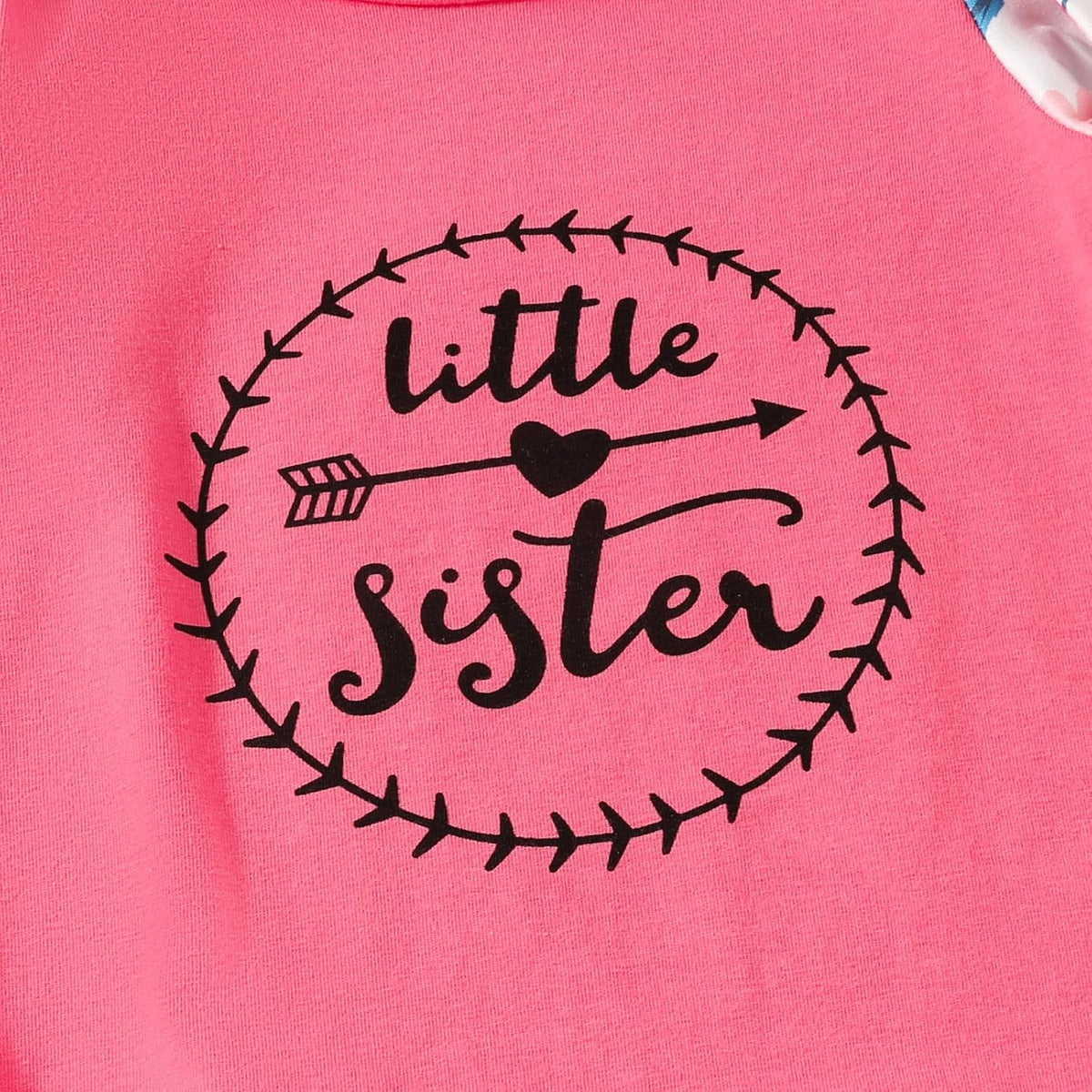 AMAWMW Newborn Baby Girl Little Sister Sleeper Gown Stripe Long Sleeve Nightgown Pajamas Gifts