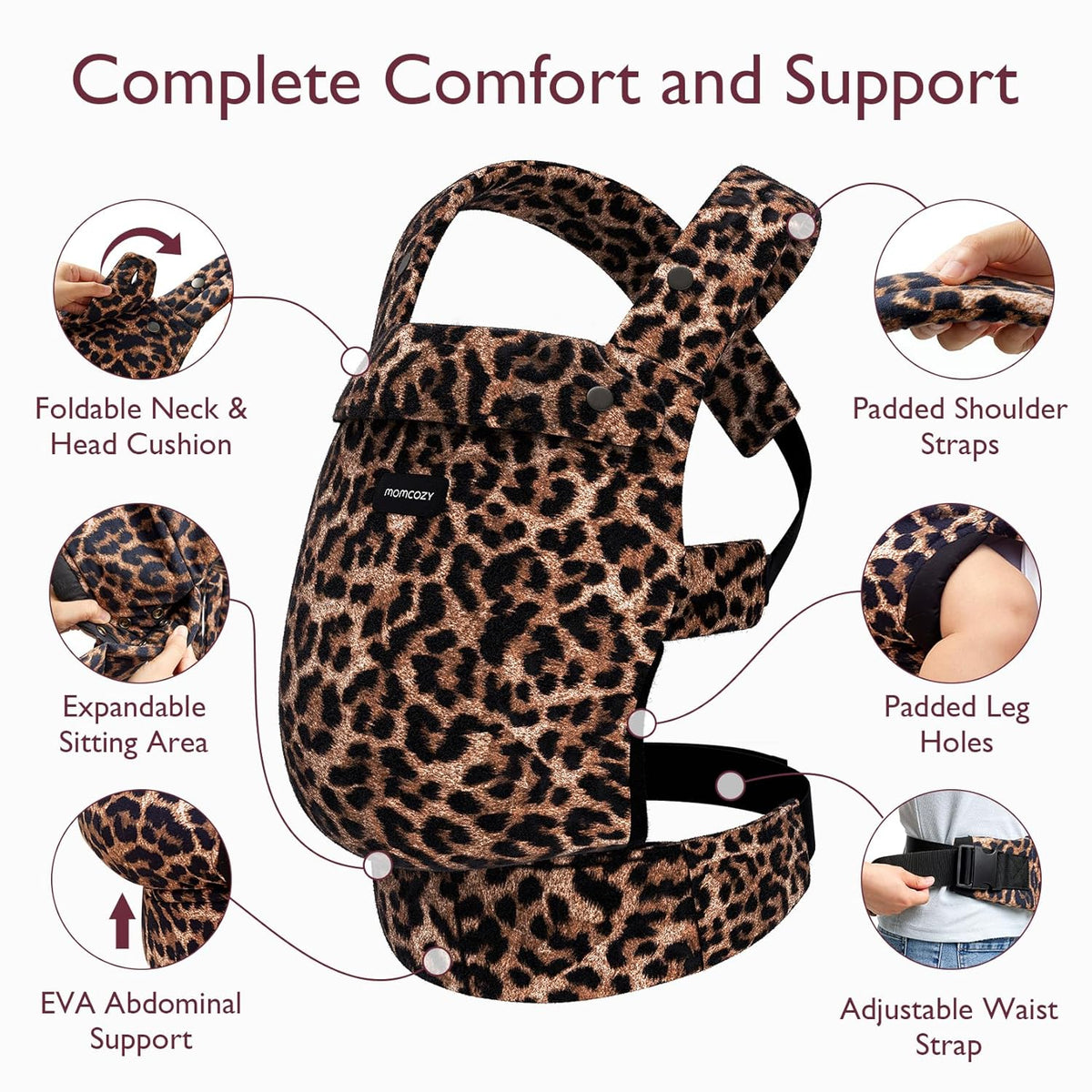 Momcozy Baby Carrier - Ergonomic, Cozy and Lightweight Carrier for 7-44lbs, Effortless to Put On