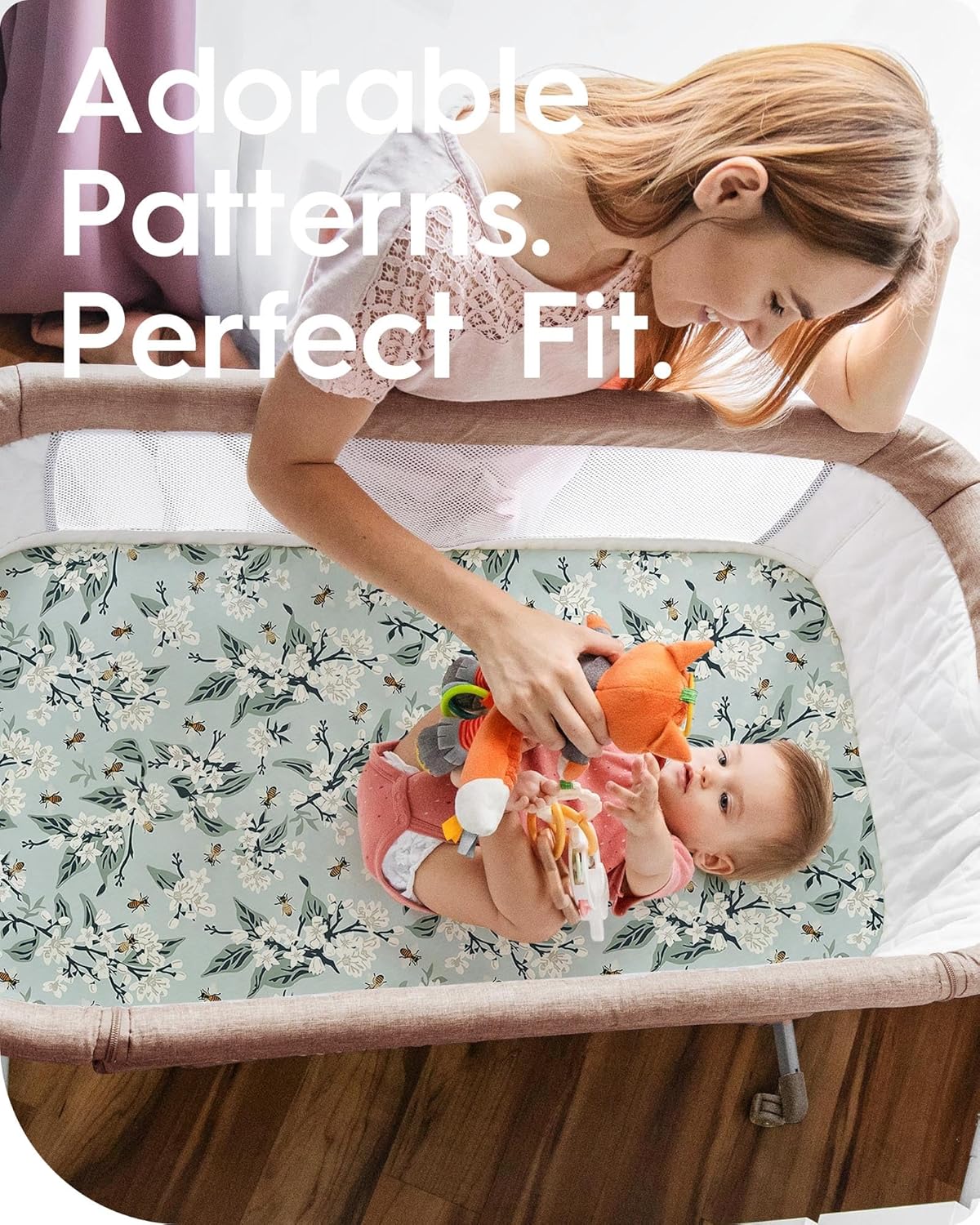 Graco Pack and Play Sheets Fitted, TotBasic Ultra Soft Mini Crib Sheets Boy, Neutral Pack N Play