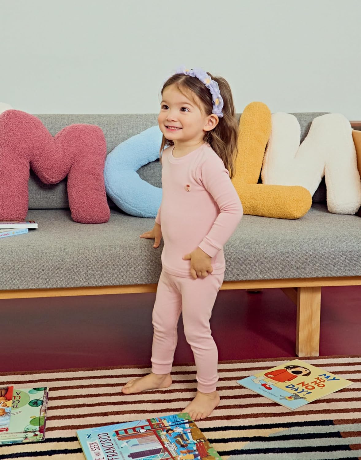 moimoln 6M-8Y Modal Cotton Solid Soft Breathable Baby Toddler Boys Girls Snug fit Pjs Long Sleeve