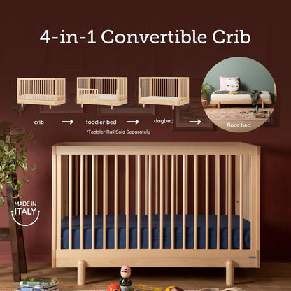dadada Baby Bliss 4 in 1 Convertible Crib to Toddler Bed & Floor Bed – Made in Italy, GREENGUARD