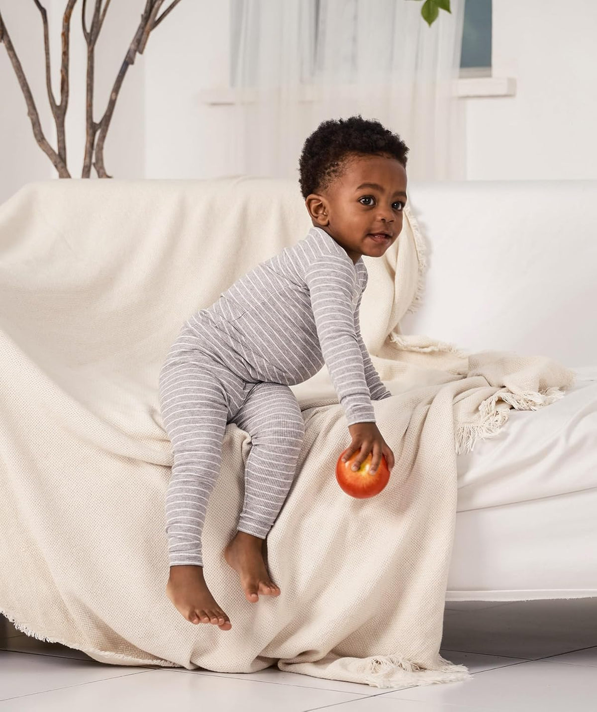 AVAUMA Stripe Pattern Baby Boys Girls Pajama Set Kids Toddler Snug fit Ribbed Sleepwear pjs for