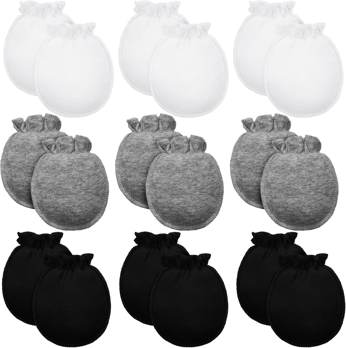 9 Pairs Newborn Baby Boys Girls Mittens 0-6 Months Infant Toddler Mittens No Scratch Solid Color