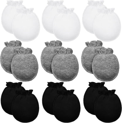 9 Pairs Newborn Baby Boys Girls Mittens 0-6 Months Infant Toddler Mittens No Scratch Solid Color