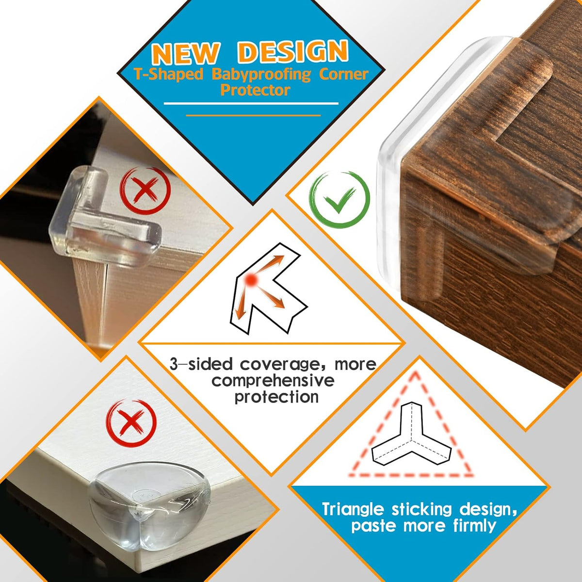 24 Pack Corner Protectors Baby Proofing Clear Corner Guards Table Corner Protector for Furniture