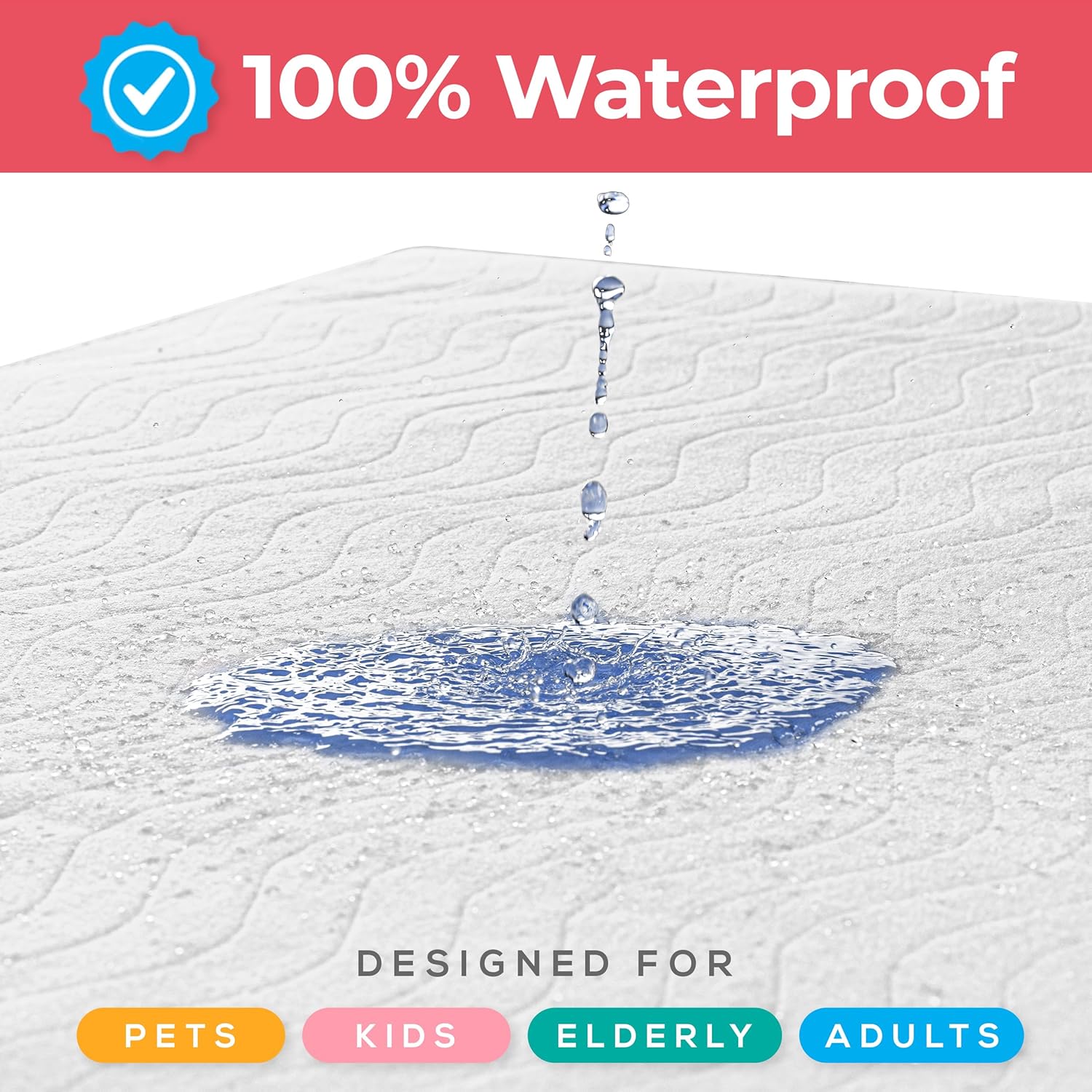 Utopia Bedding Washable Underpads 34" x 52" (Pack of 4), Waterproof Reusable Heavy Absorbency