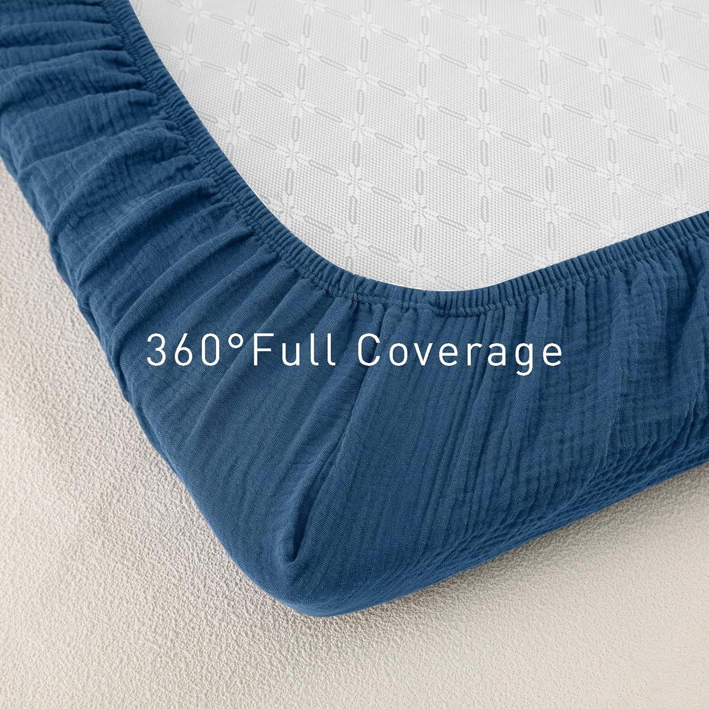 Gllquen Baby Muslin Mini Crib Sheets 3 Pack, Breathable Pack and Play Sheets Fitted Soft Cozy