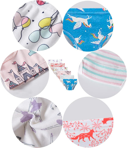 Cadidi Dinos Little Girls' Soft Cotton Underwear Kids Cool Breathable Comfort Panty Briefs Toddler