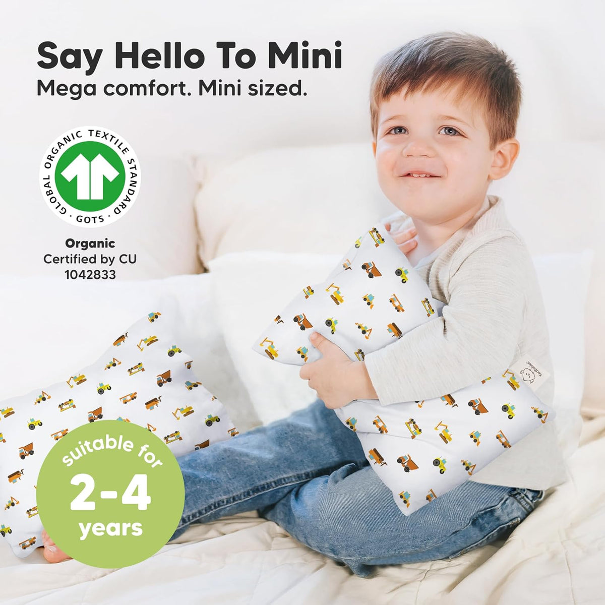 Mini Toddler Pillow with Pillowcase - 9x13 My Little Dreamy Travel Kids Pillow for Sleeping
