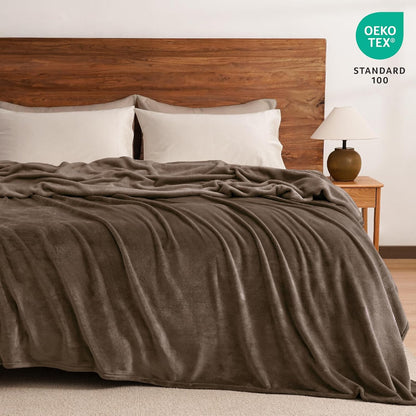 PHF Ultra Soft Fleece Blanket Queen Size, No Shed No Pilling Luxury Plush Cozy 300GSM Lightweight