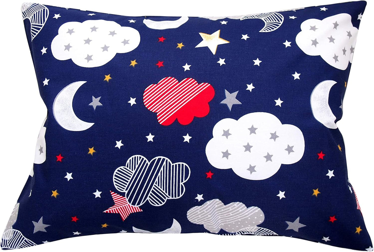 Toddler Pillowcase 13x18 - Moon Star Cloud Child Pillow Case, Cotton Toddler Pillowcase Star
