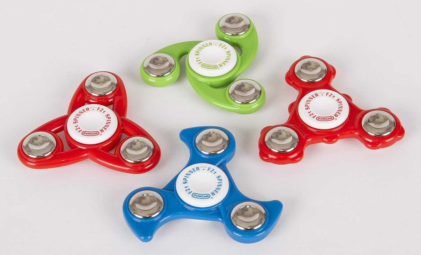 Duncan Toys Fidget Spinner Pack, Fidget and Sensory Toy Value Pack, Assorted Shapes, 4 Fidget