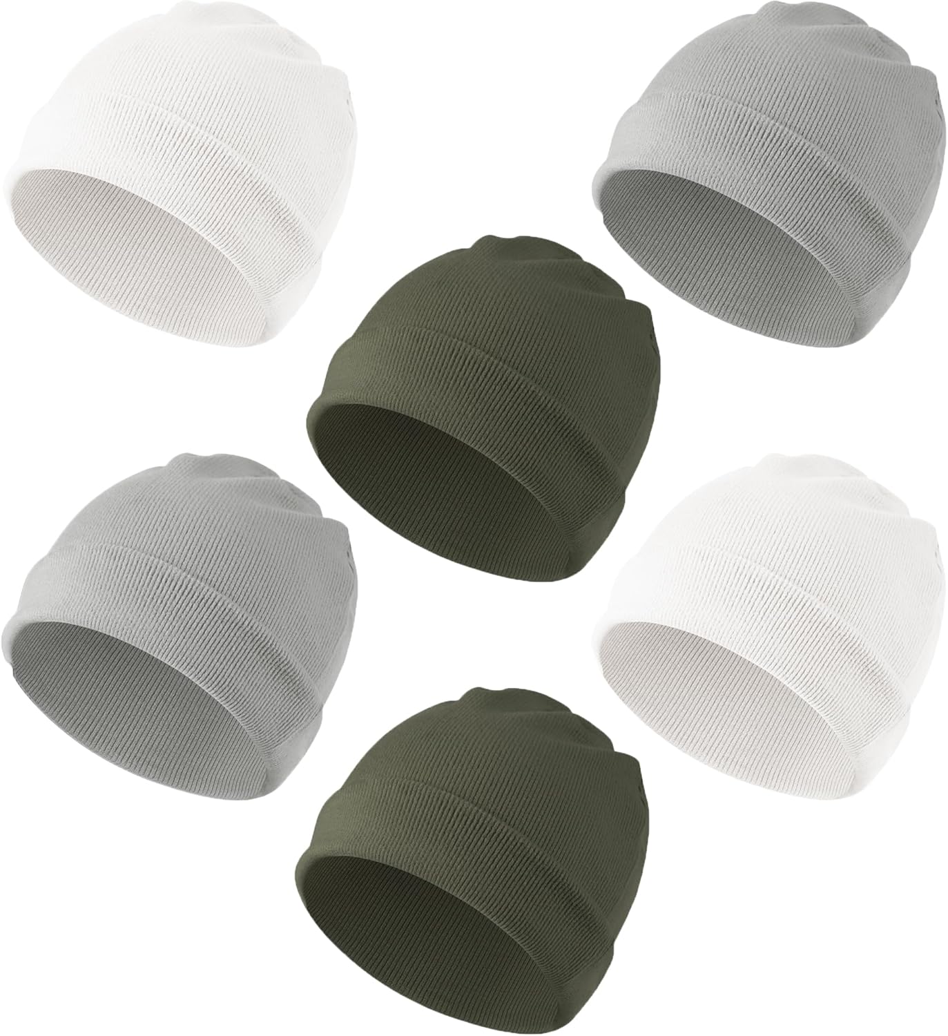 Konssy 6 Pack Baby Beanie Hats for Unisex, Toddler Beanies Baby Girl Boy Hat Warm Cap for Infant