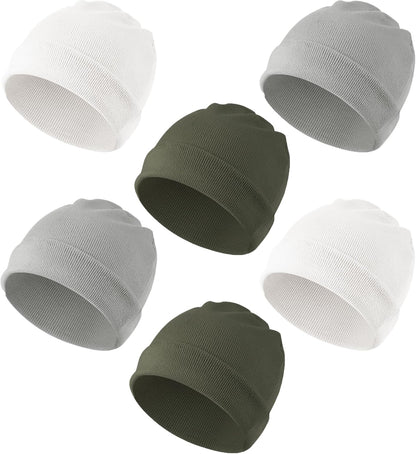 Konssy 6 Pack Baby Beanie Hats for Unisex, Toddler Beanies Baby Girl Boy Hat Warm Cap for Infant
