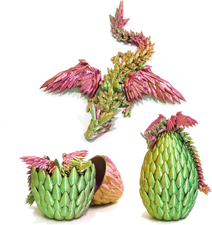 3D Printed Flying Dragon in Egg - 3 Colors Surprise Egg with Flexible Winged Dragon Inside, Mystery