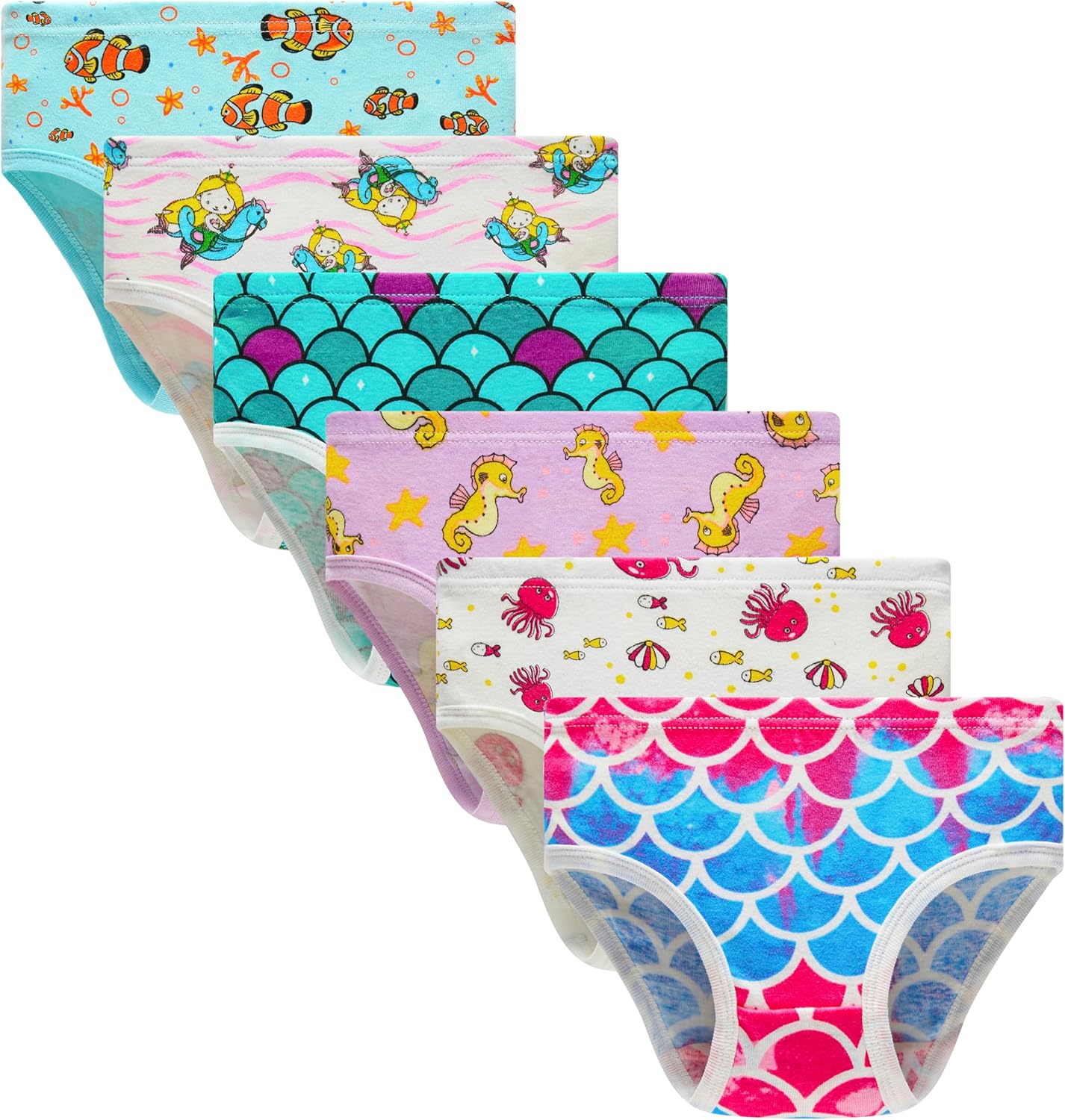Cadidi Dinos Little Girls' Soft Cotton Underwear Kids Cool Breathable Comfort Panty Briefs Toddler