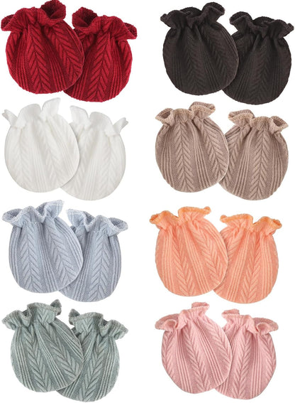 Newborn Baby Mittens No Scratch Cotton Elastic Wrist Gloves Infant Toddler Mittens for Baby Boy
