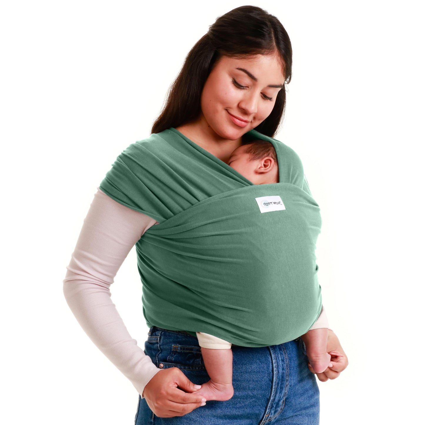 Sleepy Wrap Baby Carrier Wrap for Infants 7-35lbs, Lightweight, Sage Green