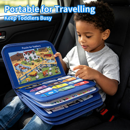 Toddler Busy Board, Montessori Busy Book, Quiet Educational Activity Book