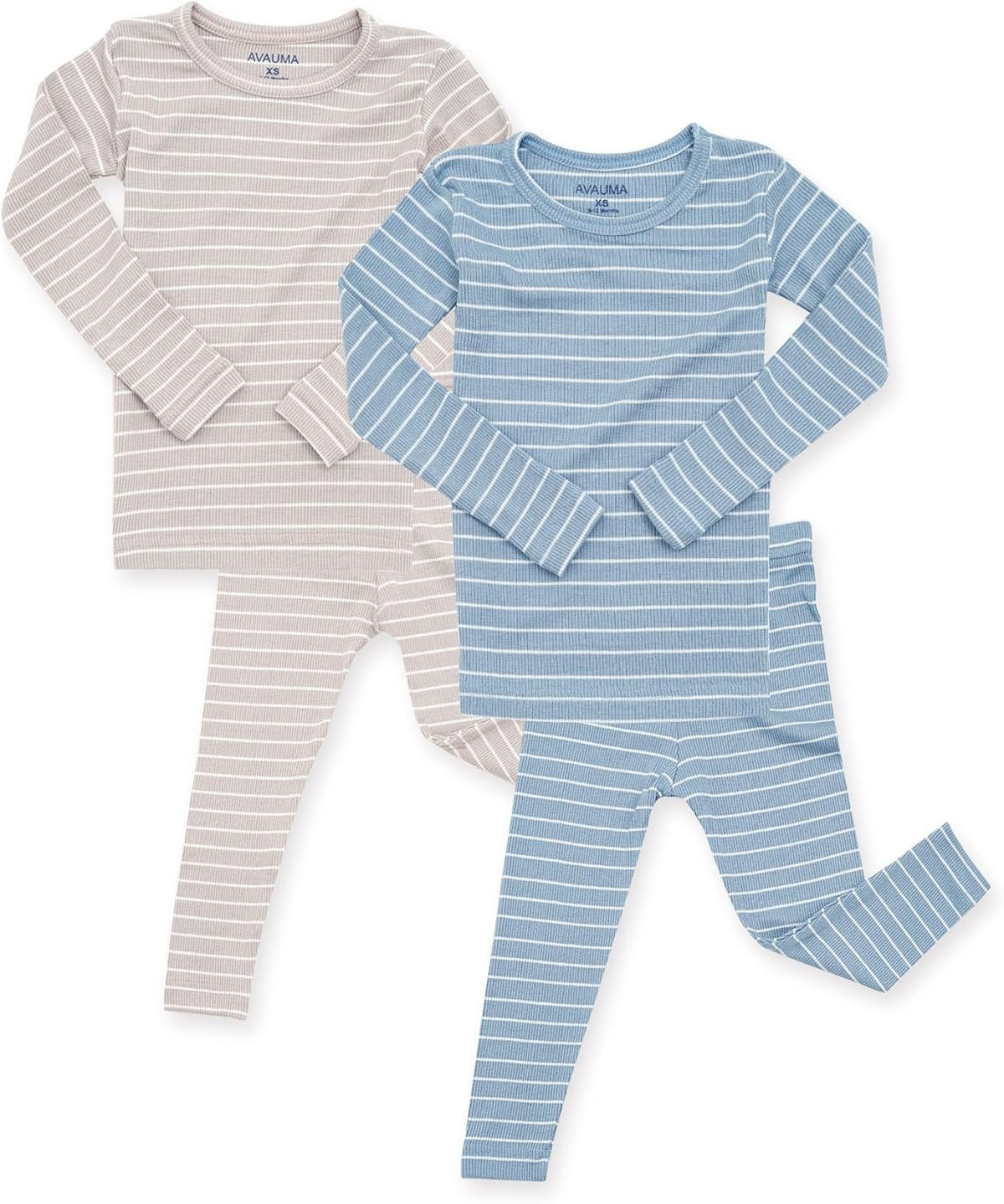 AVAUMA Stripe Pattern Baby Boys Girls Pajama Set Kids Toddler Snug fit Ribbed Sleepwear pjs for