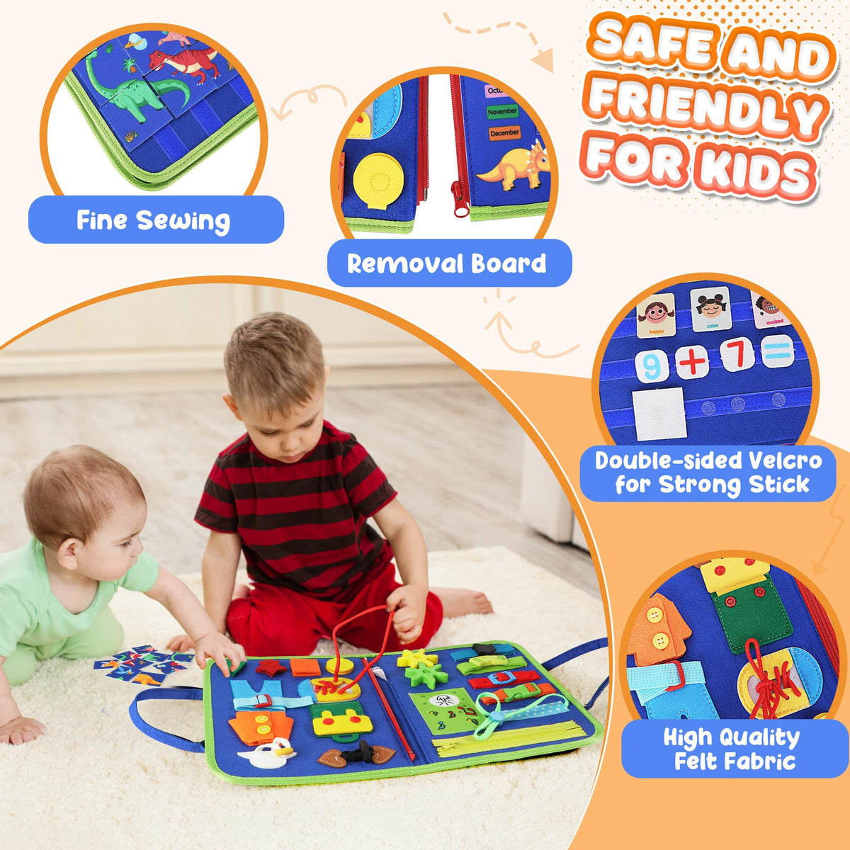 URMYWO Toddler Busy Board - Busy Book Montessori Toys Ages 3 and up - Preschool Learning Activities