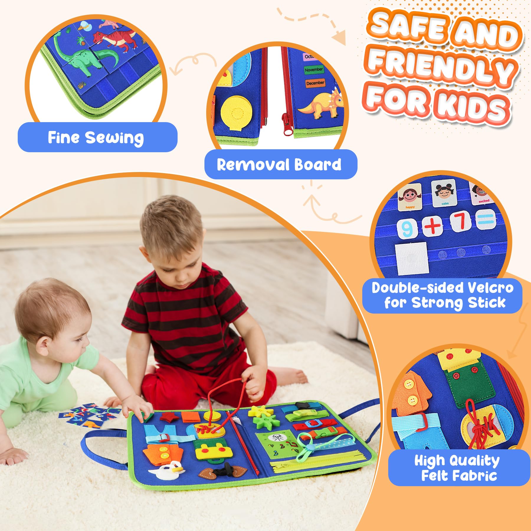 URMYWO Toddler Busy Board - Busy Book Montessori Toys Ages 3 and up - Preschool Learning Activities