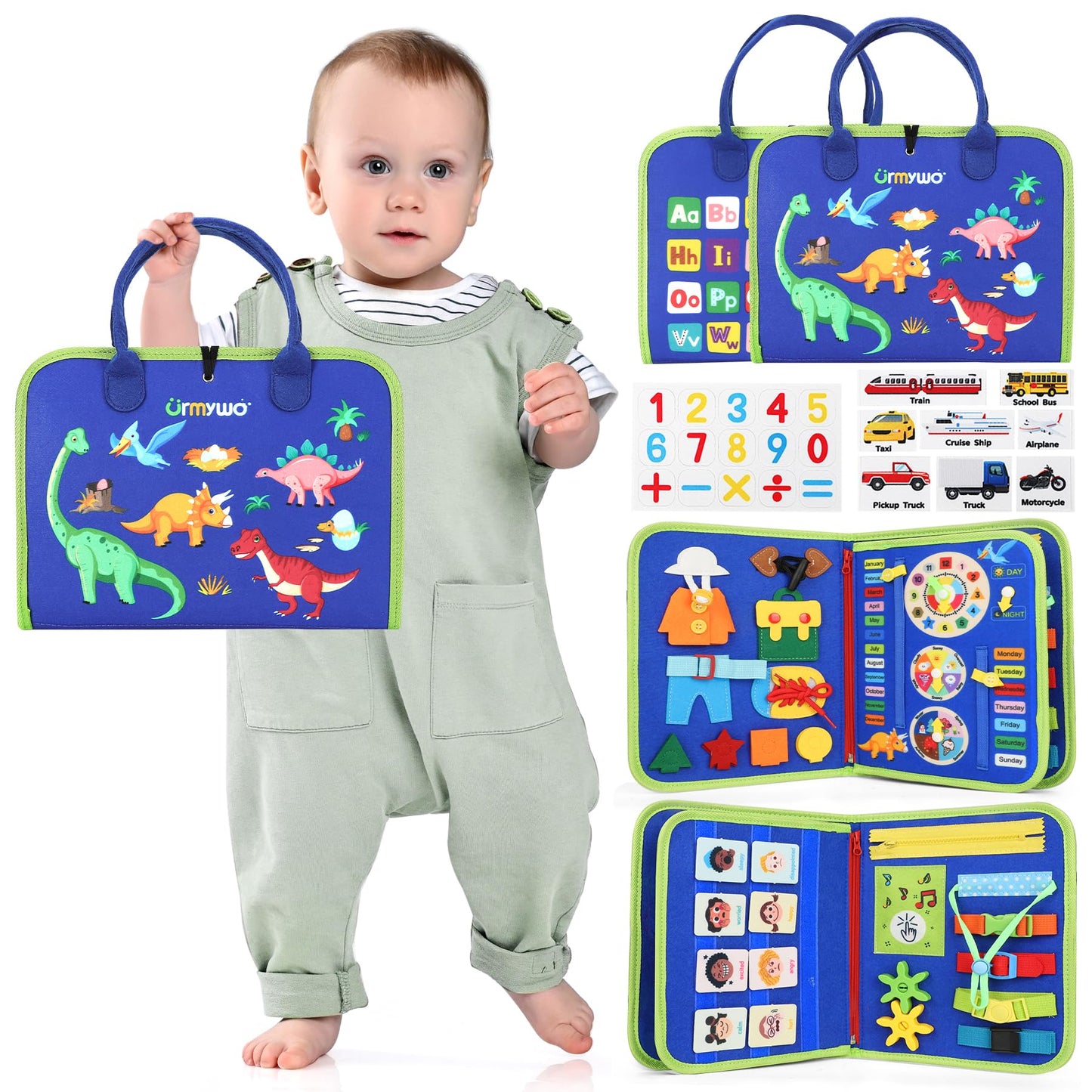 URMYWO Toddler Busy Board - Busy Book Montessori Toys Ages 3 and up - Preschool Learning Activities