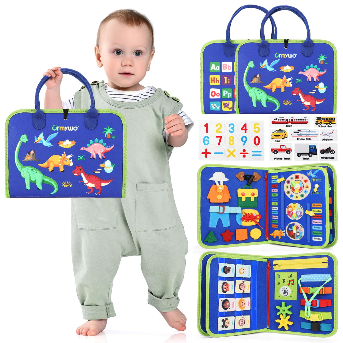 URMYWO Toddler Busy Board - Busy Book Montessori Toys Ages 3 and up - Preschool Learning Activities