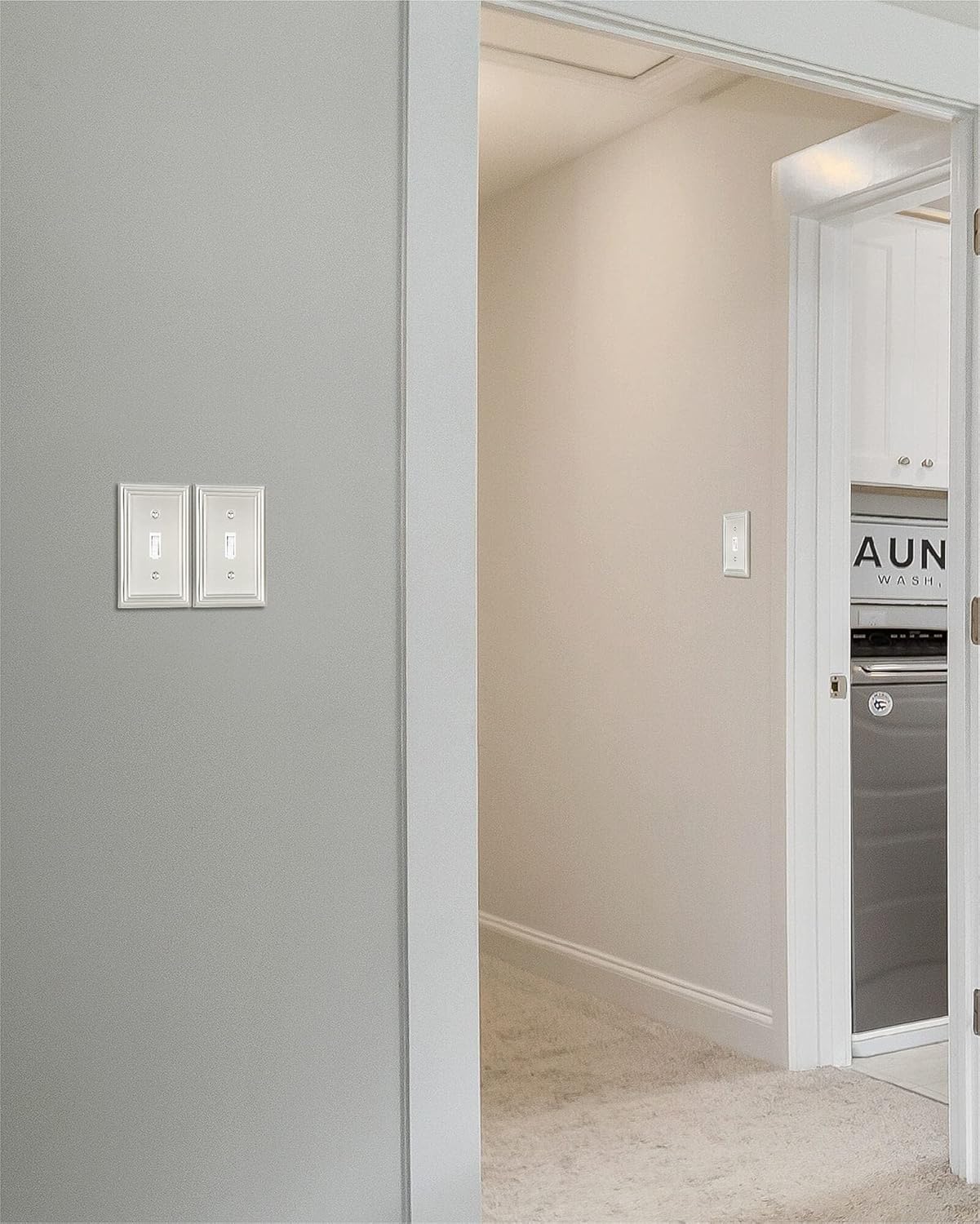 4-Pack Single Toggle Wall Plate, Metal Switch Plate Cover, Satin Nickel Light Switch Cover