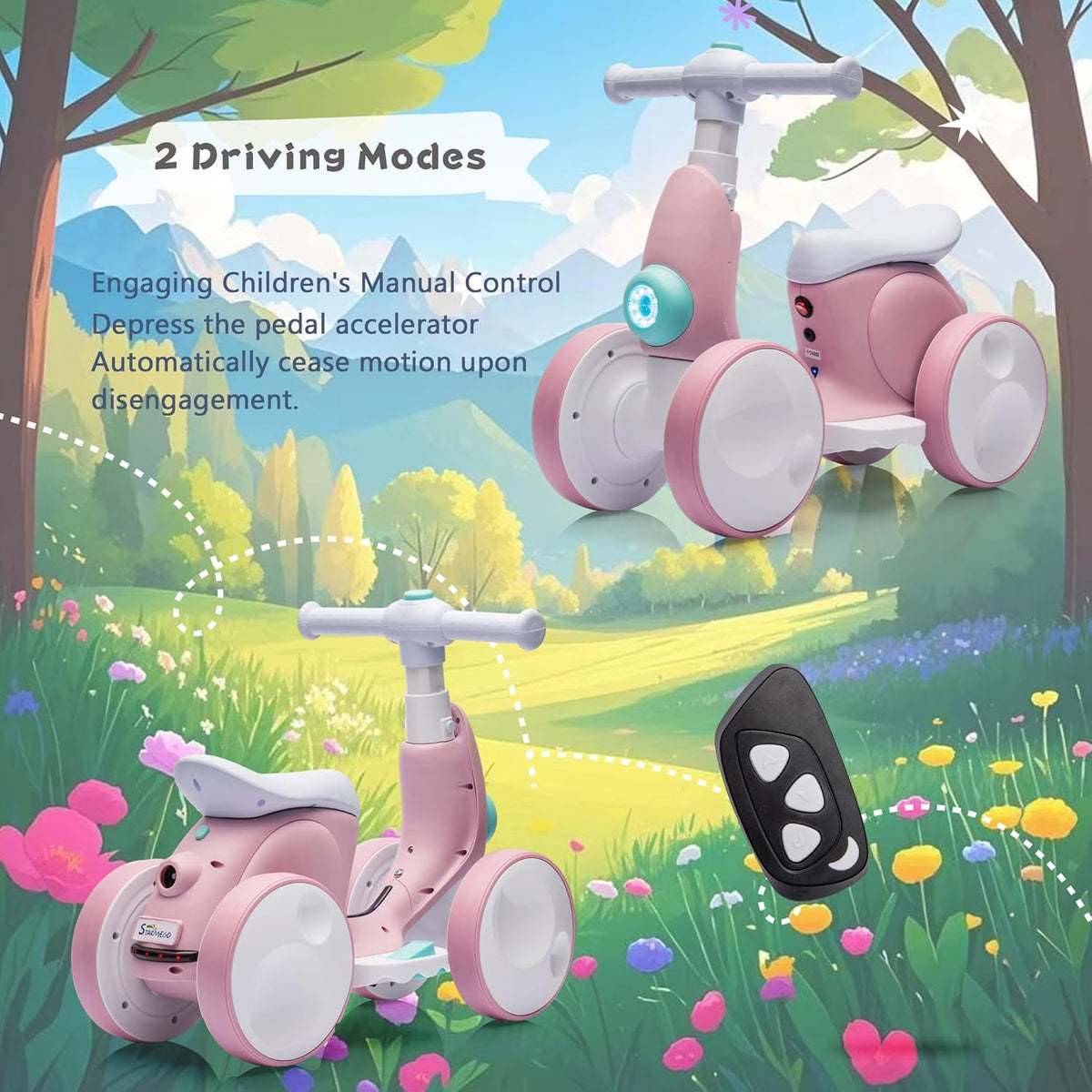 6V Electric Baby Balance Bike for 1 Year Old Boys Girls Ride on Toys 12-48 Months Toddler Balance