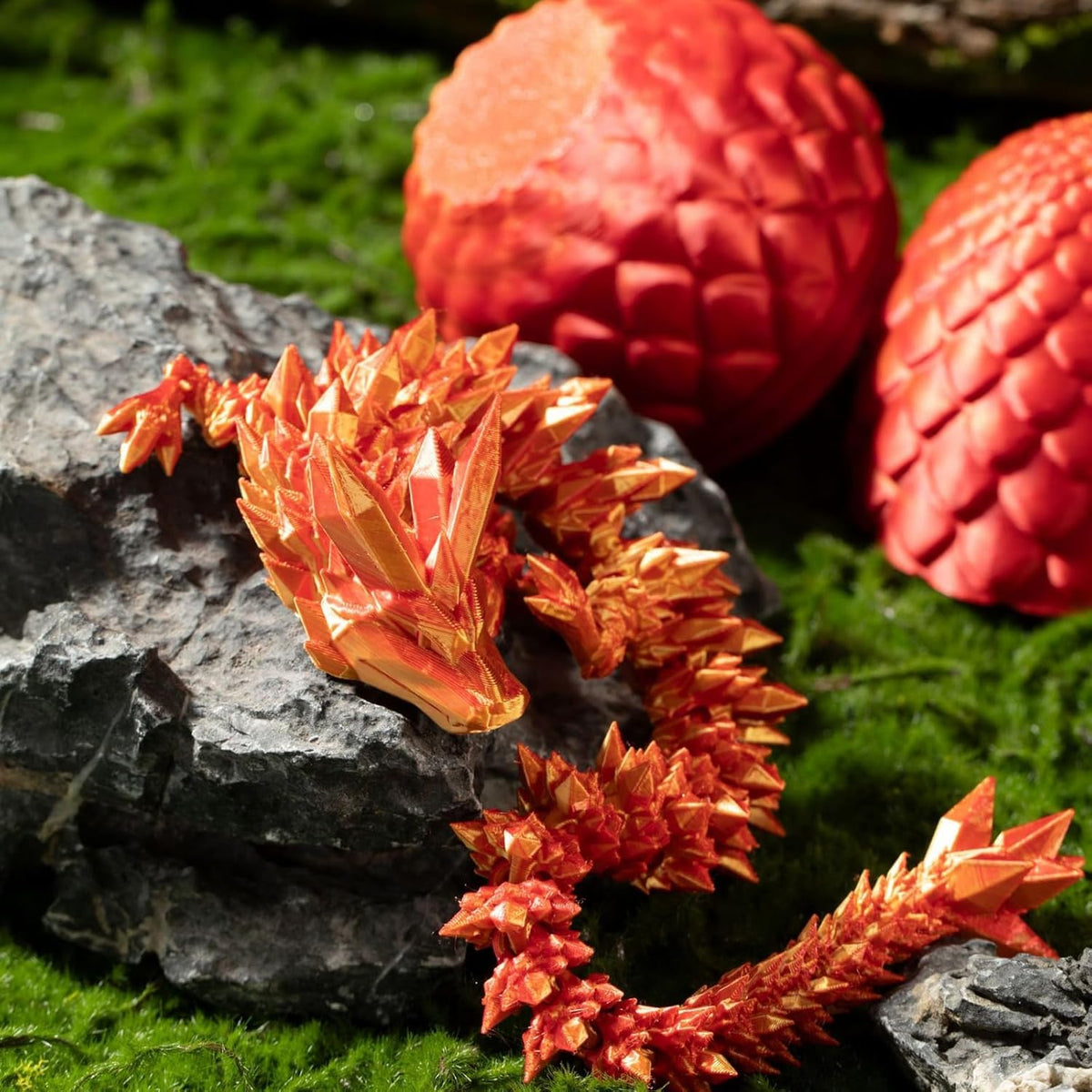 3D Printed Dragon Egg, Mystery Crystal Dragon Egg Fidget Toys Surprise, Articulated Crystal Dragon