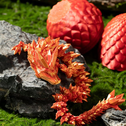 3D Printed Dragon Egg, Mystery Crystal Dragon Egg Fidget Toys Surprise, Articulated Crystal Dragon