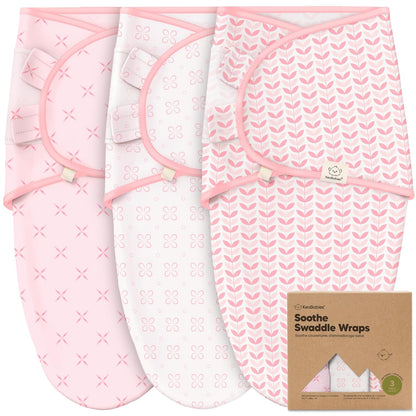 3-Pack Organic Baby Swaddle Sleep Sacks - Swaddles for Newborns, Infant 3-6 Months, Baby Girls