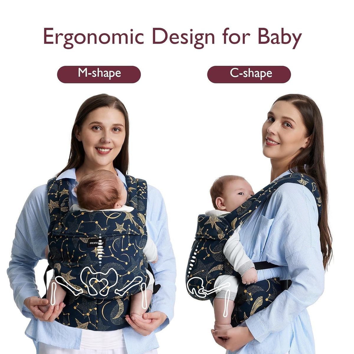 Momcozy Baby Carrier - Ergonomic, Cozy and Lightweight Carrier for 7-44lbs, Effortless to Put On