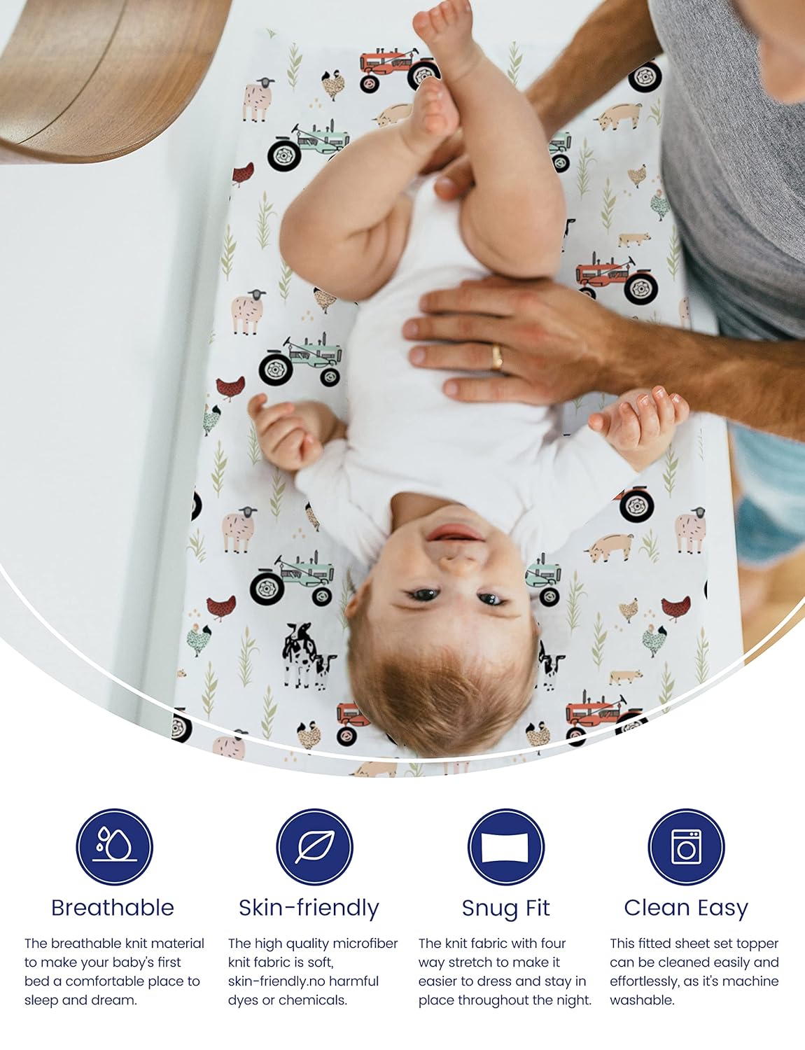 TotAha Premium Stretchy Changing Pad Cover for Baby Girl Boy, Hypoallergenic, Buttery Soft, Silky