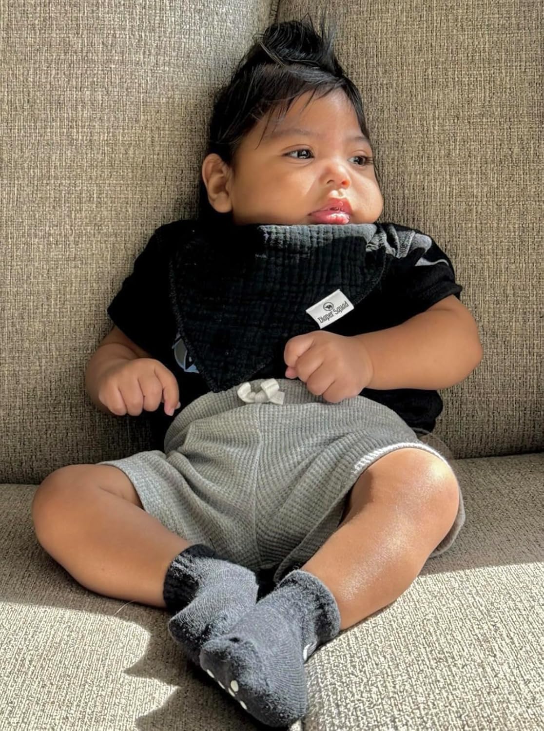 DiaperSquad's Baby Bibs for Drooling and Teething, Bibs for Boys, Baby Girl - Solid Cotton Baby