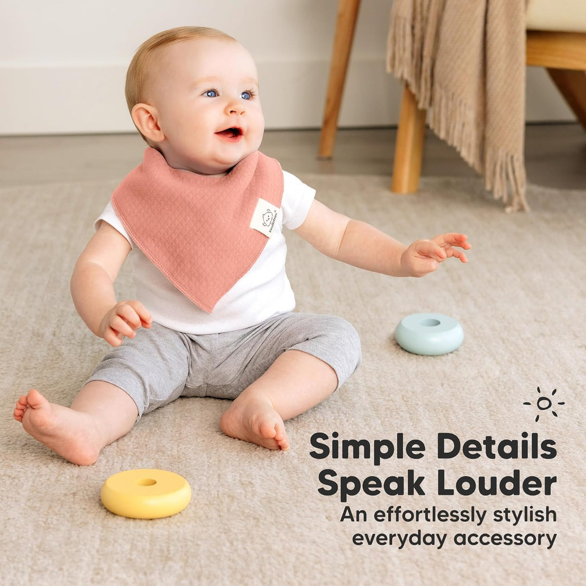 KeaBabies 8-Pack Bandana Bibs for Baby Girls, Boys - Organic Cotton Baby Bibs for Drooling &