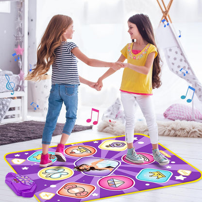 Dance Mat Toys for Kids, Purple Princess Electronic Dance Pad Game with 5 Gaming Modes, Dance Toys