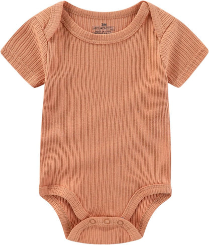 Baby Bodysuit and Pant Set Summer Ribbed Mix Match Infant Boy Girl Clothes Outfits