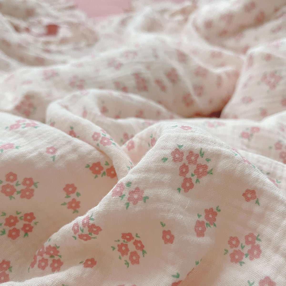 BuLuTu Cotton Muslin Kids Toddler Pillowcase Standard Size, Shabby Chic Galsang Flowers Print, Soft