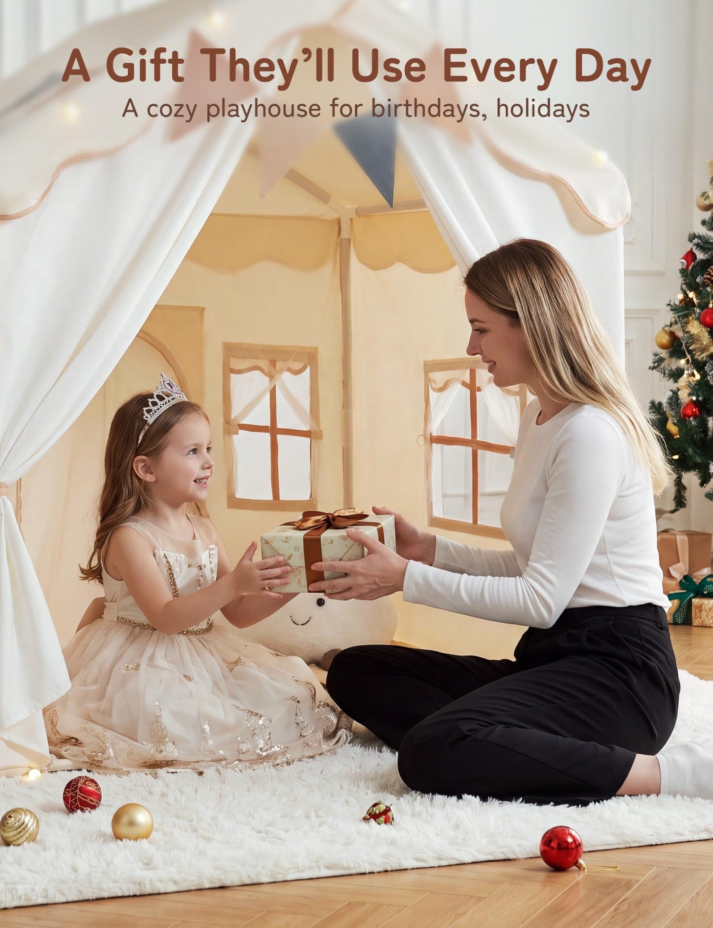 besrey 2-in-1 Kids Play Tent, Indoor Tent with Double Doors