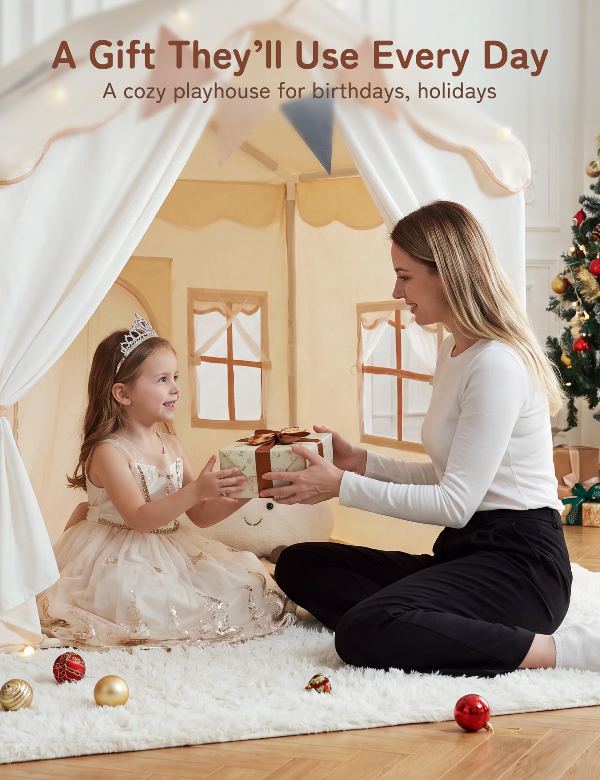 besrey 2-in-1 Kids Play Tent, Indoor Tent with Double Doors