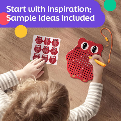 Magnetic Drawing Board for Kids & Toddlers with Beads and Magnet Stylus Pen - Magnetic Travel Toy
