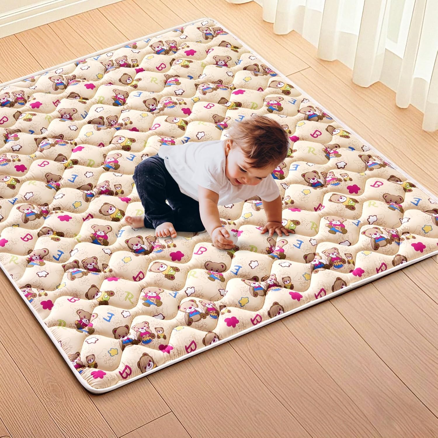 Vibe Bear High-Density Foam Baby Play Mat, 59x59 Inches Thicken One-Piece Comfortable and Soft Baby