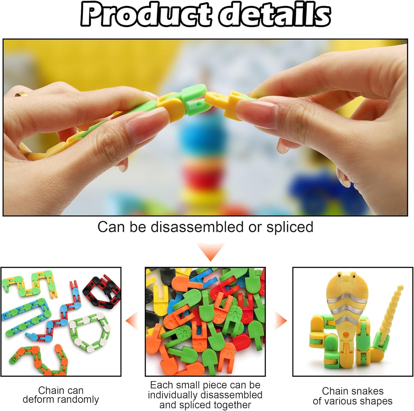 Snake Toys for Kids, Wacky Tracks Snake Fidget Toy for Toddlers, Transformable Snake Toys for Kids