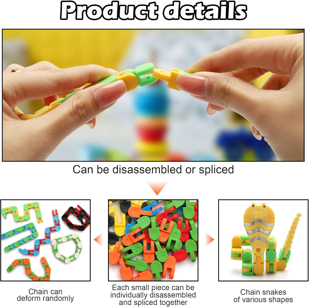 Snake Toys for Kids, Wacky Tracks Snake Fidget Toy for Toddlers, Transformable Snake Toys for Kids