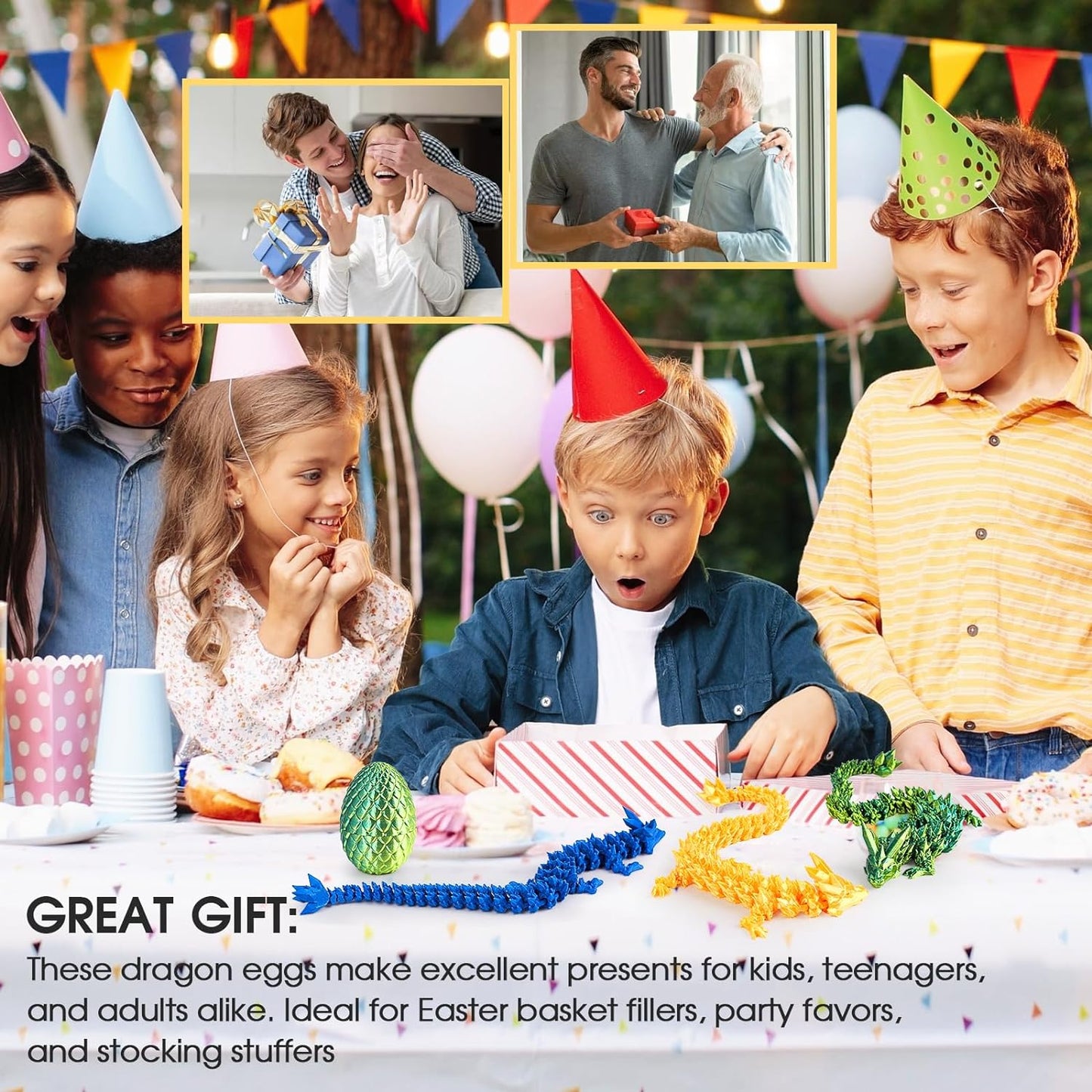 3D Printed Dragon Egg with Dragon Inside,12 Inch 3D Printed Dragon Egg Fidget Toy，Home Office Decor