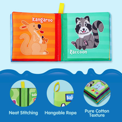 JOYIN 12 Pcs Bath Books, Nontoxic Fabric Soft Crinkly Cloth Books, Waterproof, Bathtub Pool and